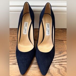 Jimmy Choo Navy Suede Heels